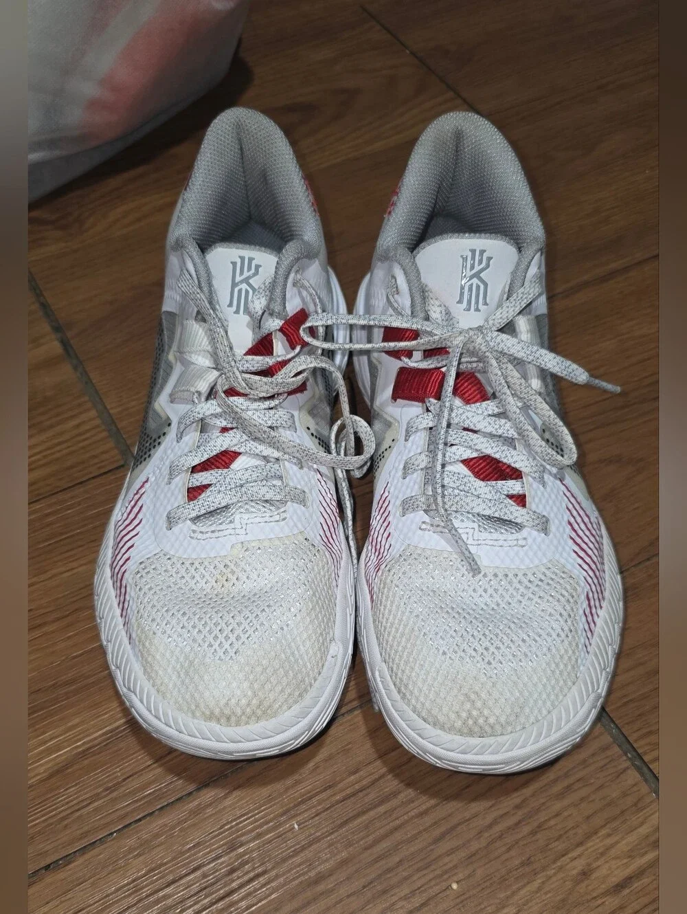 Nike White Sneakers with Red Accent